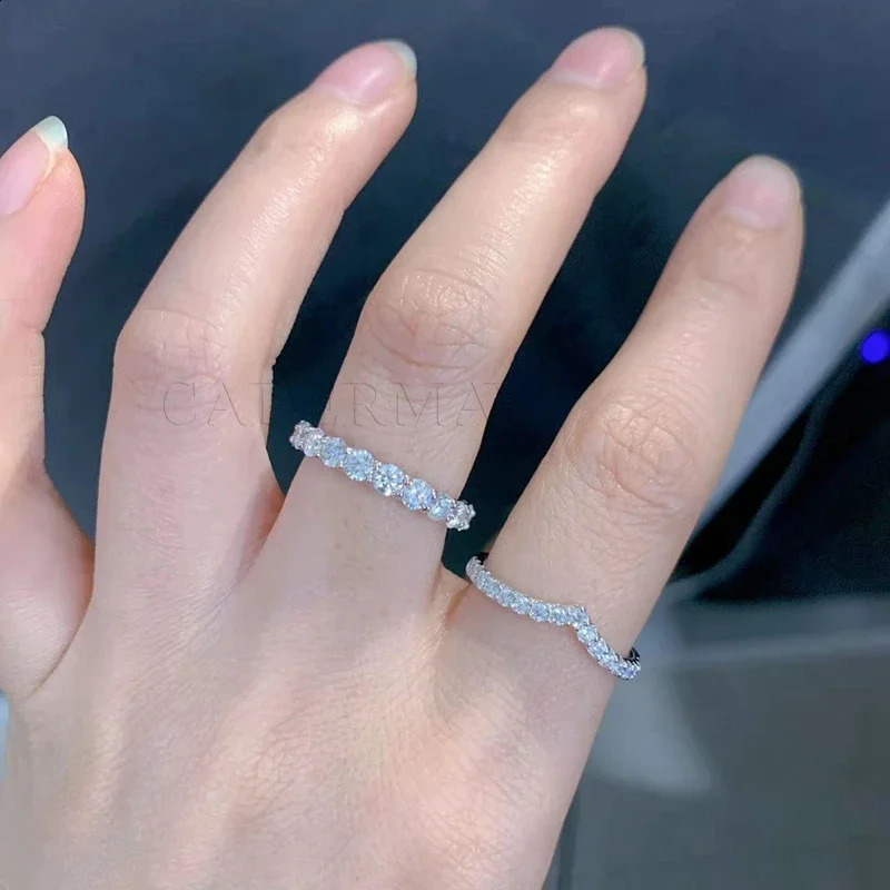 Cadermay High Quality 925 Silver 3MM Eternal D VVS Ring Wedding Party Gift 250110