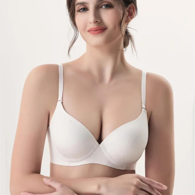 Seamless Underwire Soft Brassiere Detachable Shoulder Strap Bra with Push Up Padding Comfort Invisible Underwear Smooth Lingerie 250122