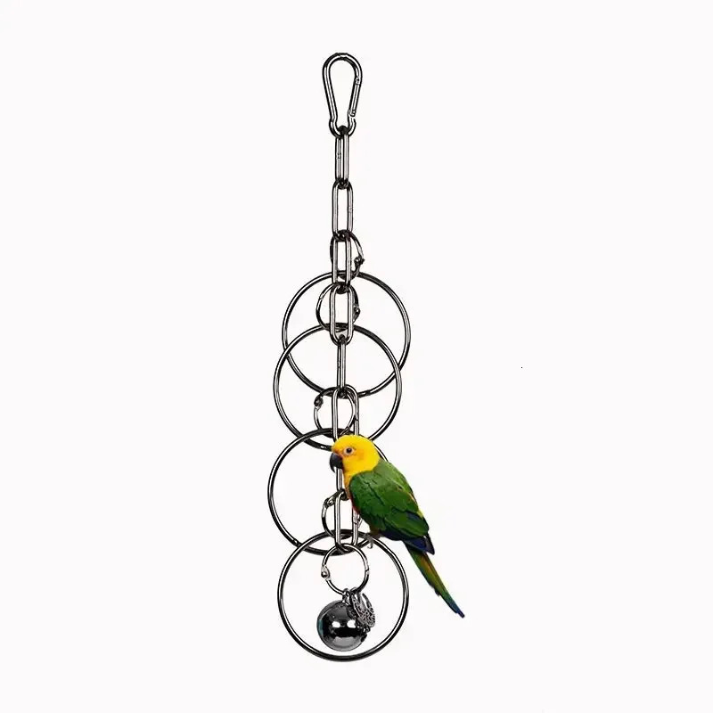 Parrot 304 Stainless Steel Toy Gnawing Climbing Large Medium-sized Diamond Gray Machine Puzzle Bird Cage Display Rack Hanging 250121