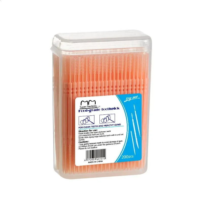 Toothpick Brush 100200PCs Boxed Plastic Disposable Household Interdental Teeth Picking Dental Floss 250108