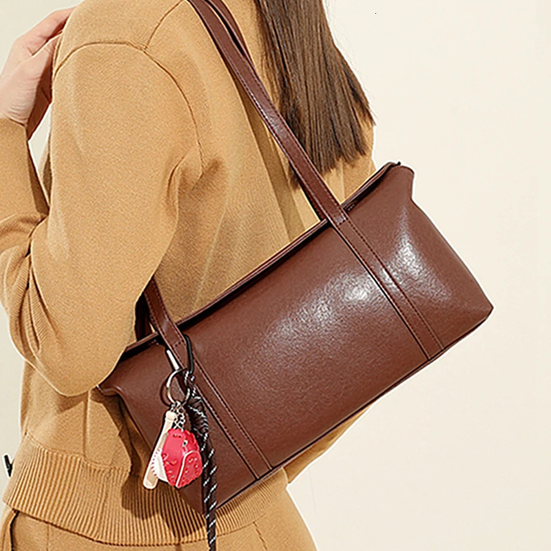 Burminsa Cow Genuine Leather Underarm Shoulder Bags For Women 2025 Crossbody Purses Pillow Tote Ladies Handbags 250113