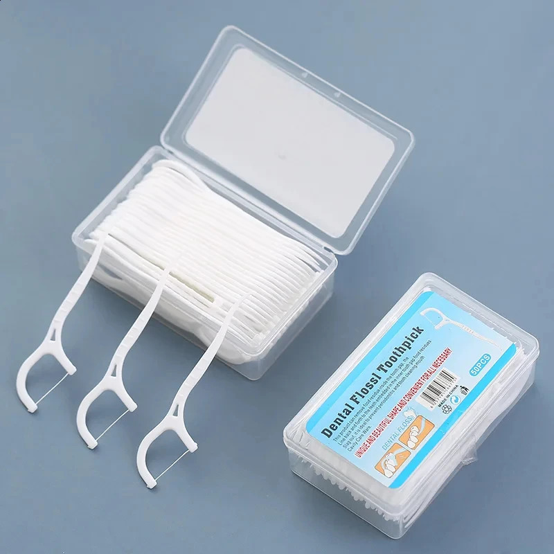 50100pcs Toothpick Floss Interdental Tooth Cleaner Disposable Dental Toothpicks For Adult Cleaning With Thread 250108