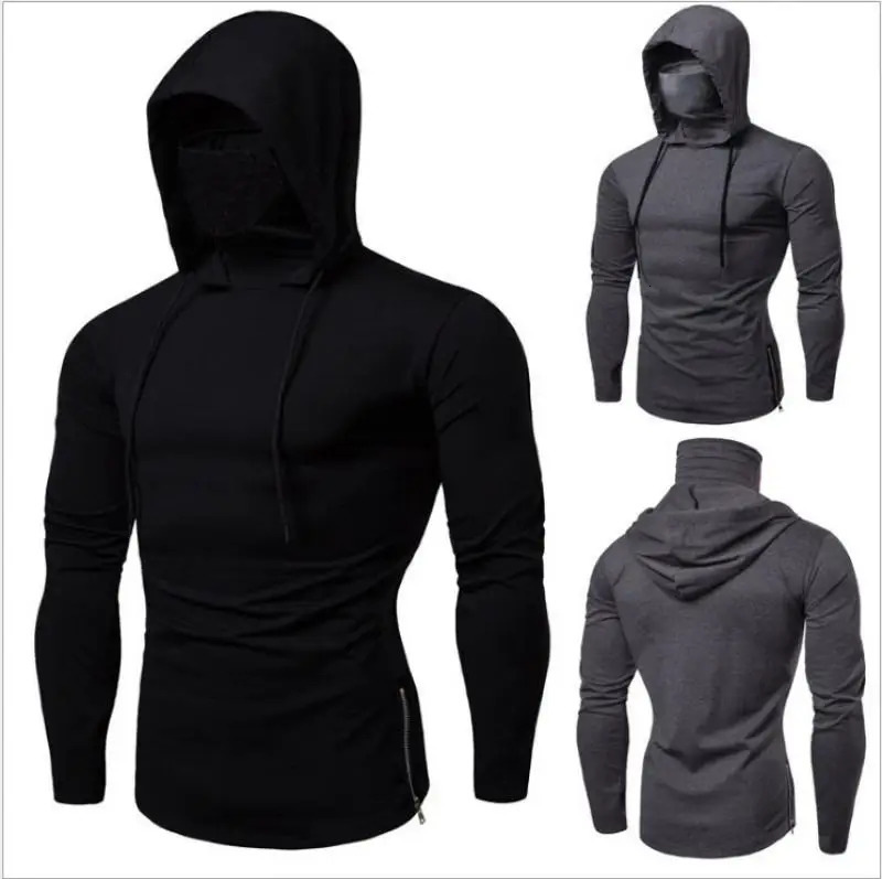 Men Solid Color Hoodies Autumn Leisure Fitness Sweatshirt Mens Thin Sweater Hooded LongSleeved Hoodie M5XL 250122