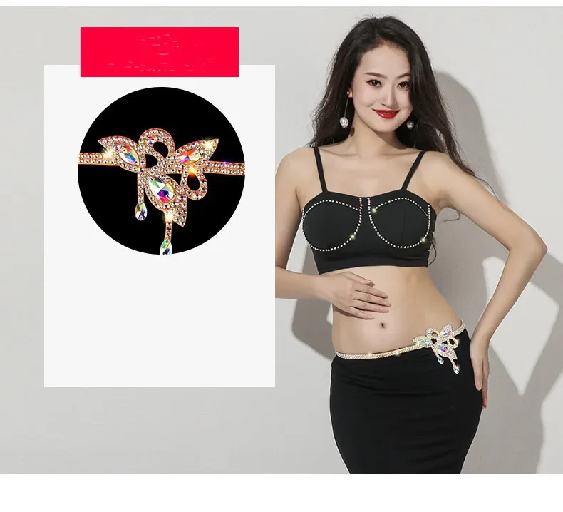 Belly Dance Costume Accessory Shine Waist Chain Rhinestone Belly Chains Belt Crystal Jewelry for Women Performance Waist Belt 250117