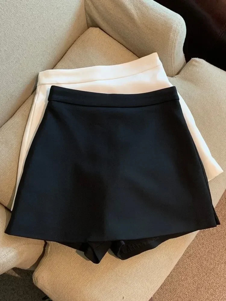 Jupe Faldas Mujer Moda Casual Black White Suit Mini Skirt Y2k Shorts Femme Korean Style Skirts For Women Short Lazy 250109