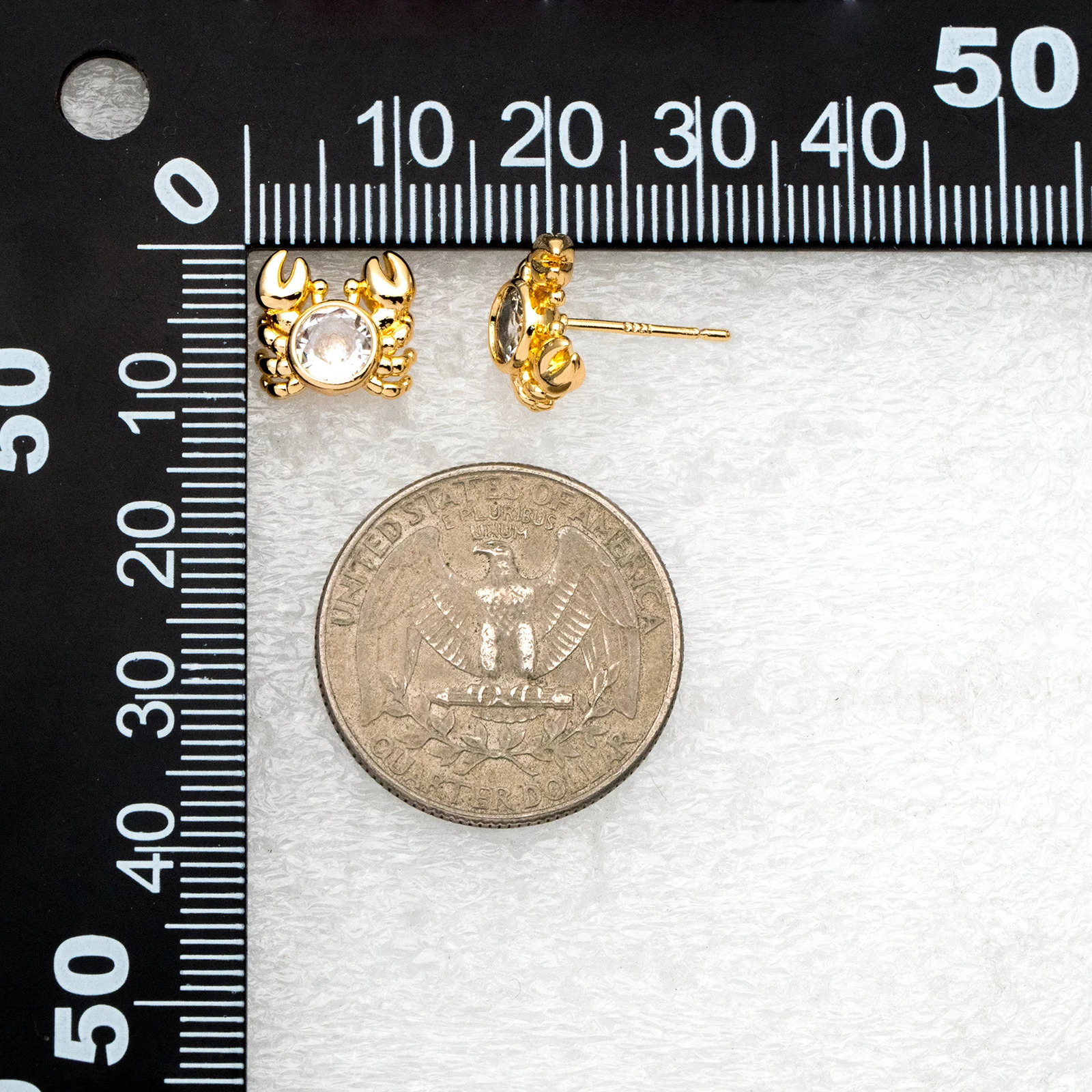 10pcs CZ Pave Gold Crab Earrings Dianty Crab Stud Earrings Jewelry Supplies For Jewelry Making DIY Accessories GB-4038 250117