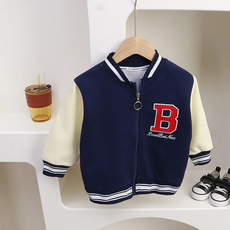 2-10Years Kids Boys Baseball Uniform Jackets Girls Coat Children Spring Autumn Casual Loose Long Sleeve Zipper Jackets Outerwear 250113