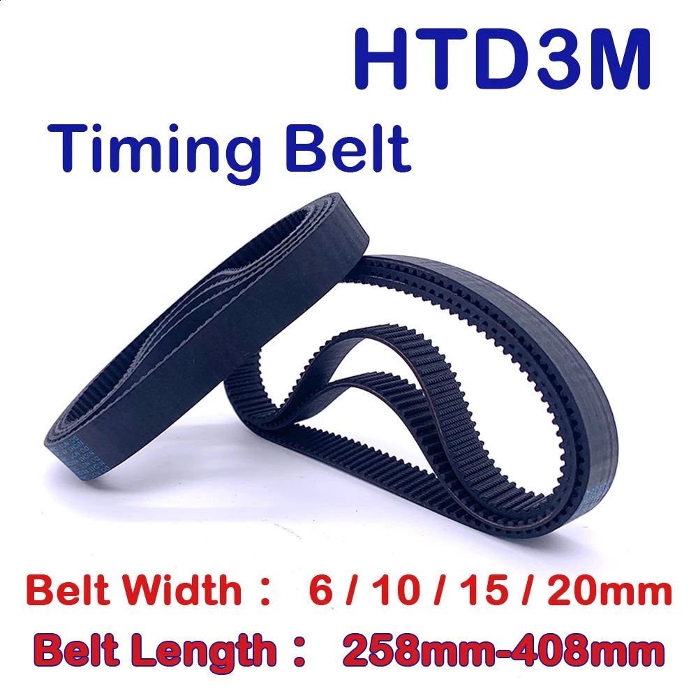 HTD Timing Belt Closed Loop Rubber Width 6 10 15 20mm Synchronous Perimeter 258mm To 408mm 250114