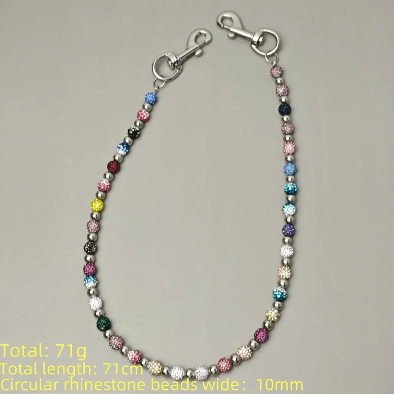 Fashion Round Bead Rhinestone Multicolor Punk Pants Chain Unisex Ones Waist Accessories Multi-functionChain For Bag 250122