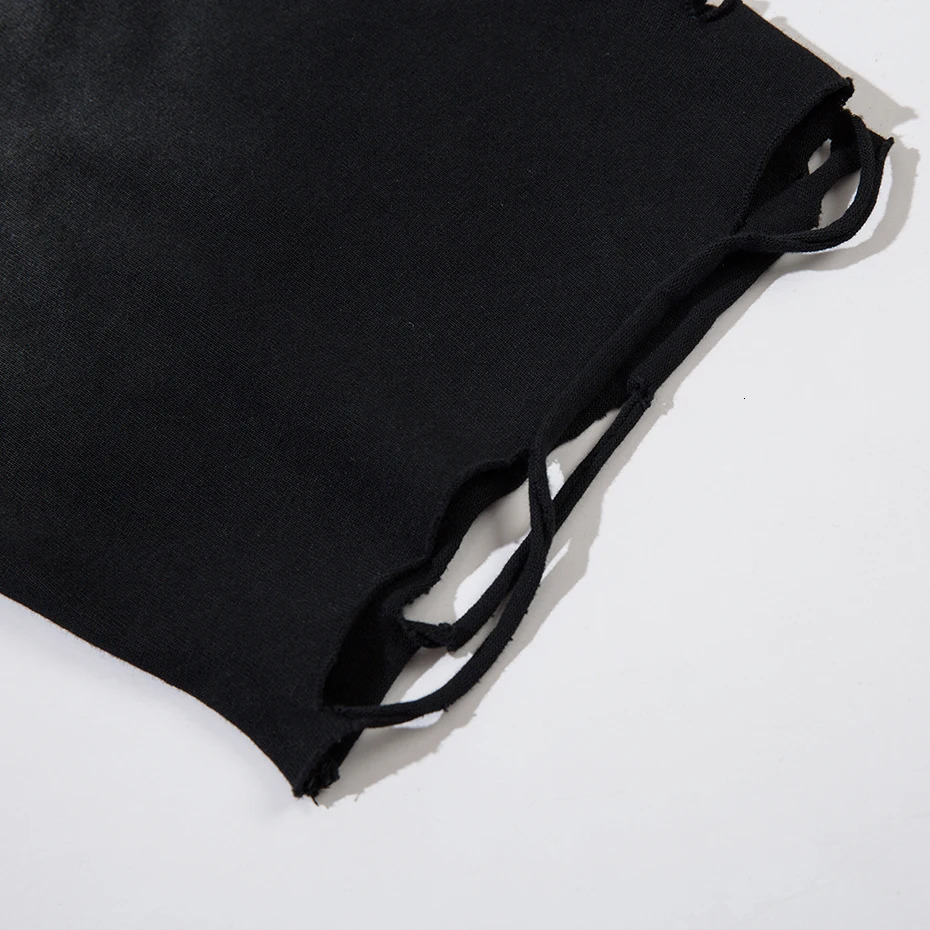 Distressed Ripped T Shirts Metal Star Tee Emrboidery Vintage Loose Tshirt 2024 Men Harajuku Streetwear Oversized Hip Hop T-shirt 250122