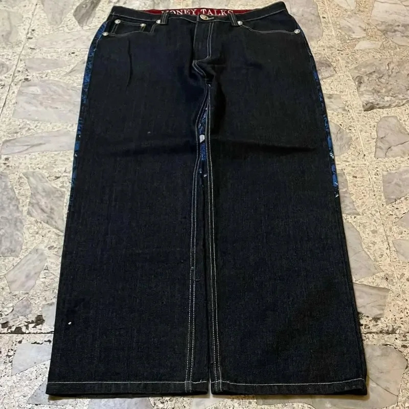 American Fashion Trend Super Character Printed Baggy Jeans Men Y2K Street Harajuku Retro High Waist Wide Leg Pants 250117