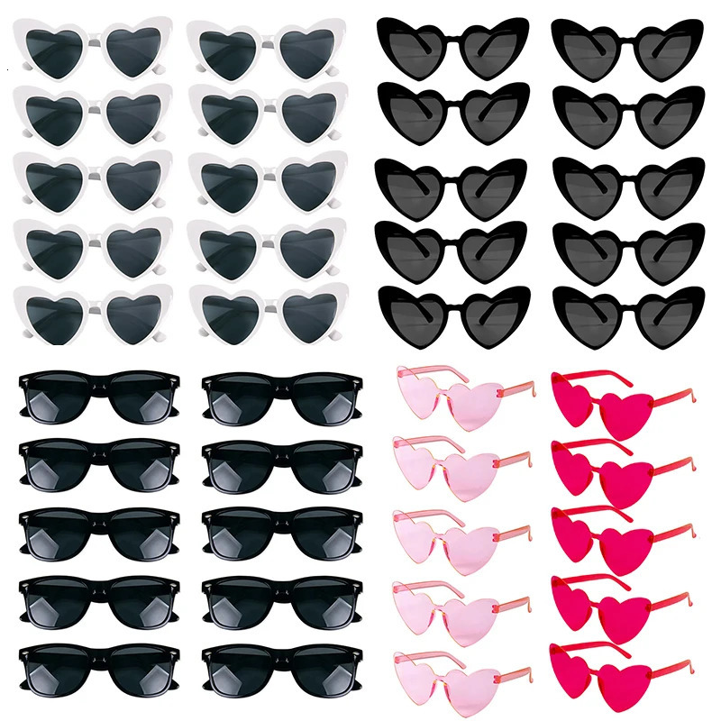 10Pcs Heart Shaped Sunglasses Bachelorette Party for Boys and Girls Gift Supplies Birthday Party Bridal Shower Decorations250120