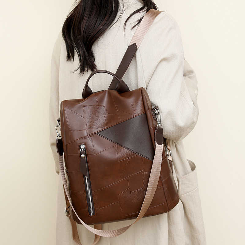 Leather soft leather backpack for women new large capacity backpack for women PU casual backpack for women