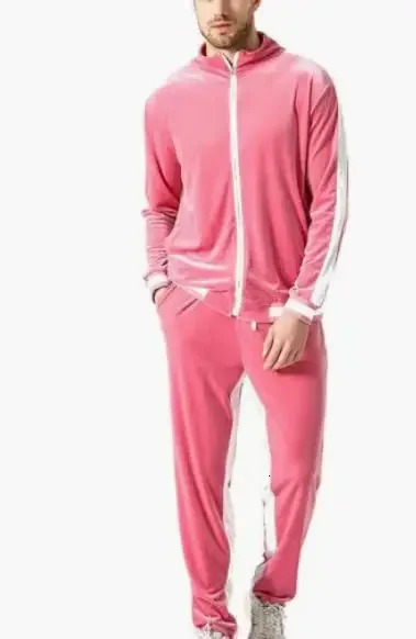 Men Long Pants Set Casual Loose Two Piece Sets Zipper Full Sleeve Tracksuit Autumn Winter Coats Elastic Waist Mens Sets Pant 250121