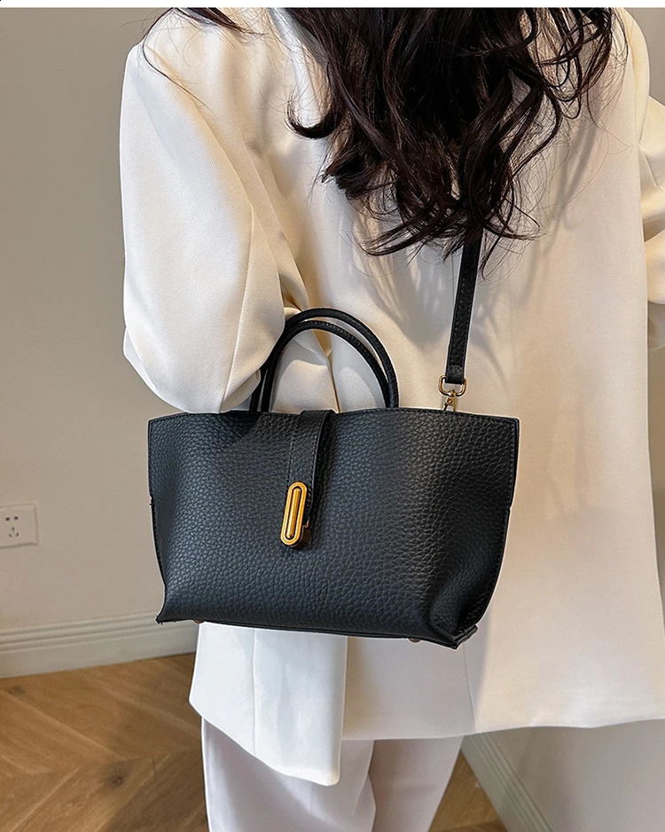 Pink French Soft Leather Handbags for Women Spring Summer Large Capacity Bucket Bags Fashion 2-Piece Composite Bag 250121