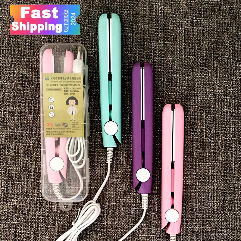 Curling Iron Mini Hair Straightener Iron Ceramic Straightening Styling Tools Hair Curler Flat Iron Beard Straightener 250110