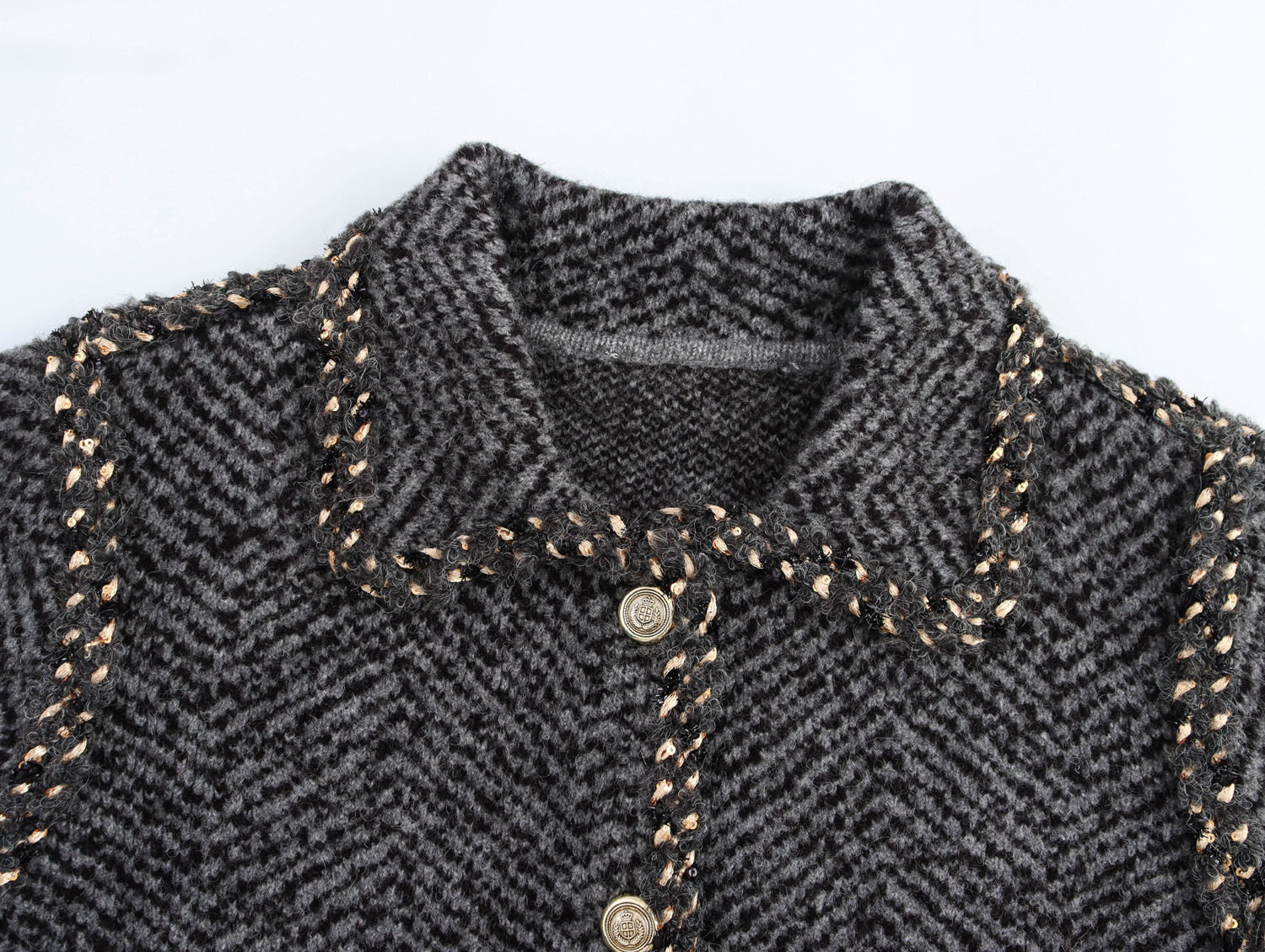 Gray Celebrity Little Style Super Beautiful Short Sweater Knitted Cardigan Jacket For Women Autumn And Winter Petite