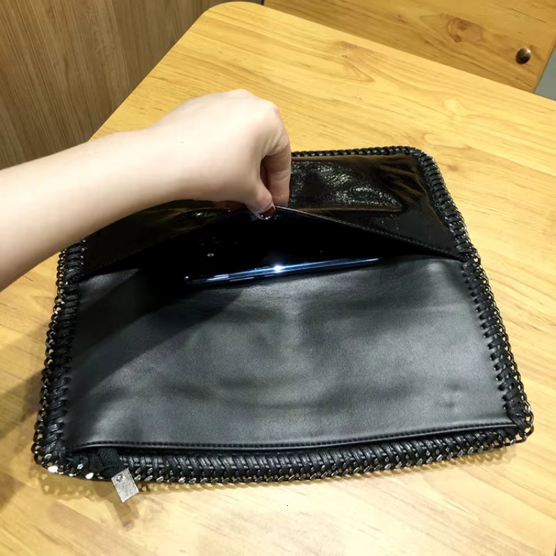 Chains Woven Envelope Soft PU Leather Handbags Clutch Cover Messenger Bags for Women Shoulder Sg Bag NEW Purses