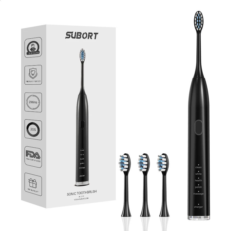 SUBORT S2 Sonic Electric Toothbrush for Men Women Houseehold Whitening IPX7 Waterproof Ultrasonic Auto Tooth Brush 250115