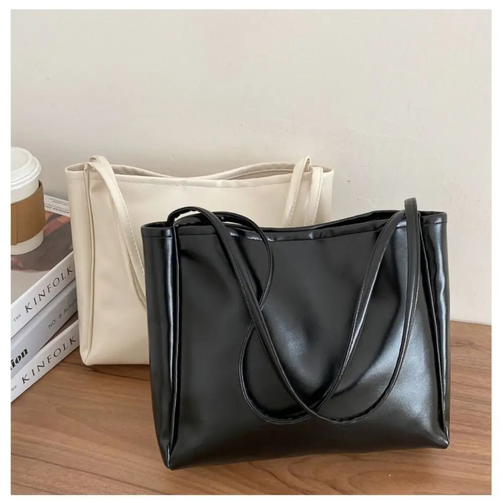 Trendy Tote Bag Simple Temperament Western Style Large Capacity Shoulder Bag Casual Shopping Bag Handbag 250122