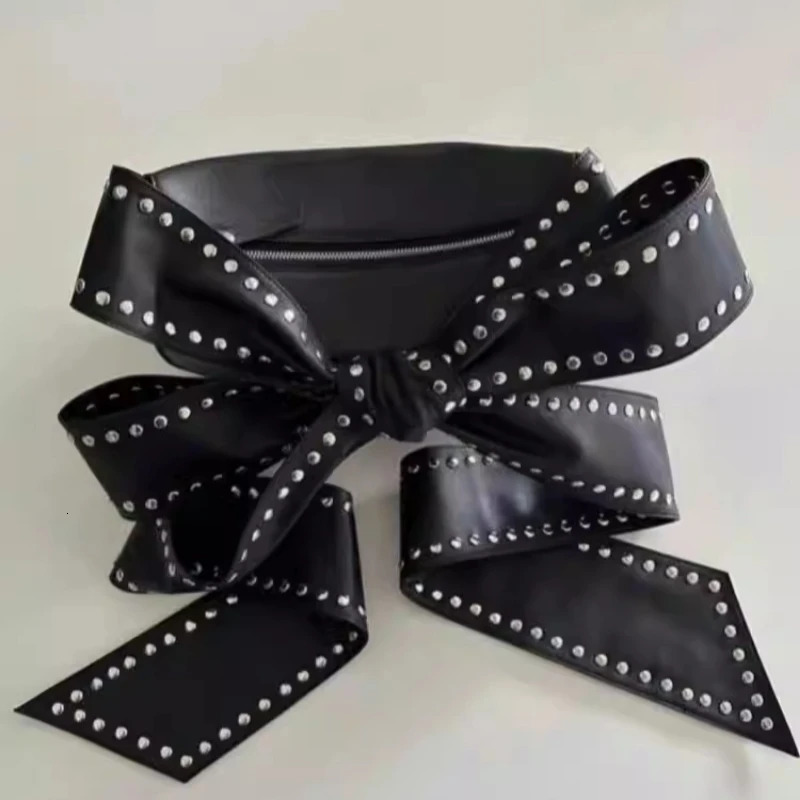 Sweet Y2k Aesthetic Punk Bow Rivet Top-Handle Bags Fashion All Match Shoulder Underarm Bag Women Chic Simple Purses and Handbags 250122