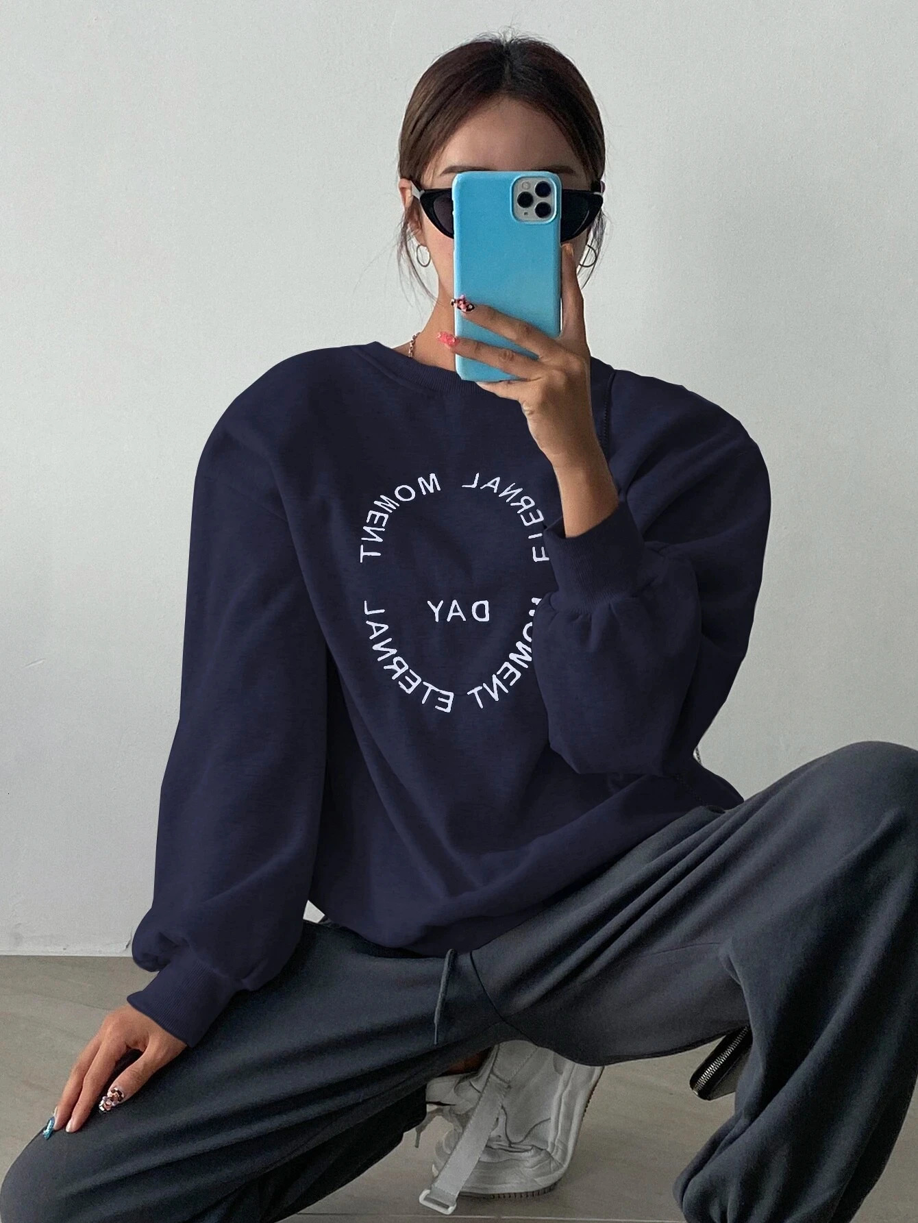 Funny Letter Printing Women Hoodies Harajuku Crewneck Hoodie Fashion Casual Oversize Hoody Autumn Comfortable Tracksuit Female 250109