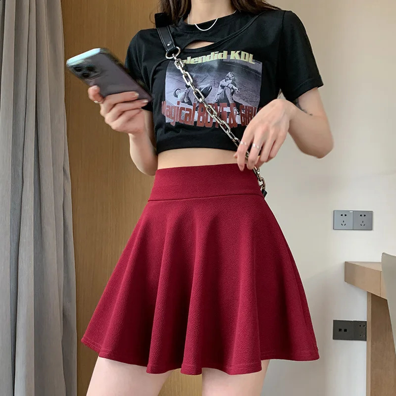 Summer Womens Skirts Fashion Sexy Mini Elastic Pleated Sun For School Girl Uniform Korean Black High Waist Tennis 250110Z