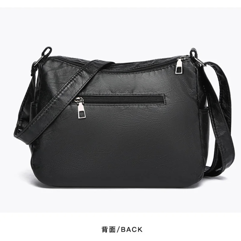 Soft PU Leather Waterproof Shoulder Bag Women Retro Casual Crossbody Bag Multiple Pockets Large Capacity Classic All Match Bags 250120
