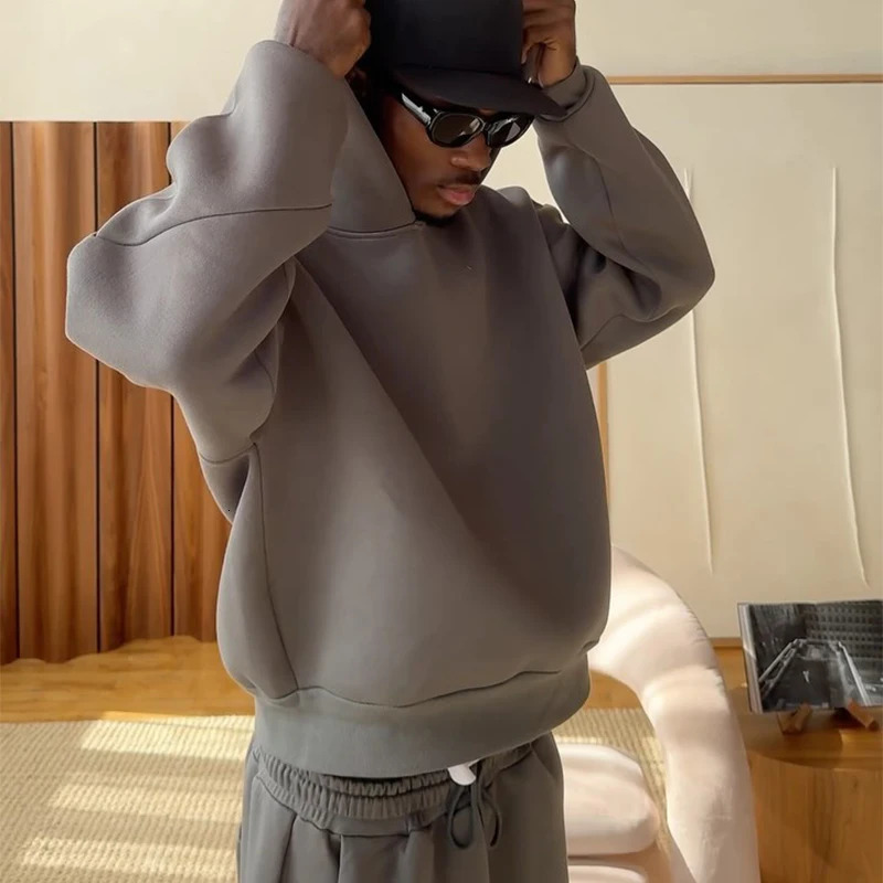 Y2k American Winter Oversized Hoodies Sweatpants Suits Mens Vintage Hip Hop Casual Elasticity Pullover Fashion Punk 2 Piece Set 250121