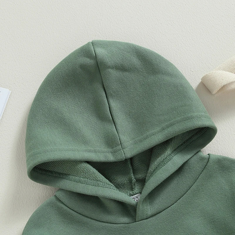 Solid Casual Kids Boys Girls Hoodies Clothes Long Sleeve Pocket Hooded Sweatshirts Toddler Infant Pullovers Fall Winter Tops 250121