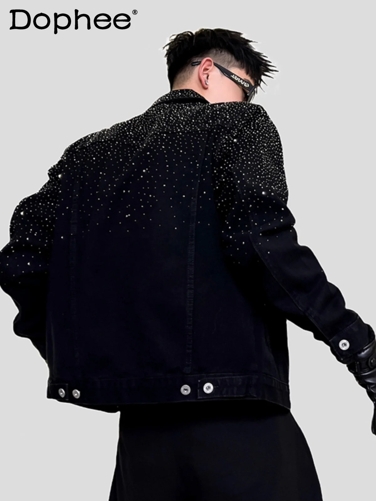 Fashion Denim Jacket High-End Handsome Shiny Rhinestone Light Trendy Mens Jacket Long Sleeve Single-Breasted Jackets 250121