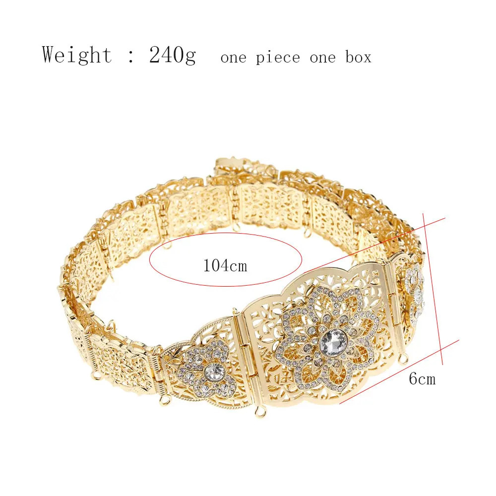 Sunspicems Moroccan Caftan Belt Gold Color Red Green Stone Algeria Wedding Dress Kaftan Abaya Arab Waist Chain Bridal Jewelry 250121