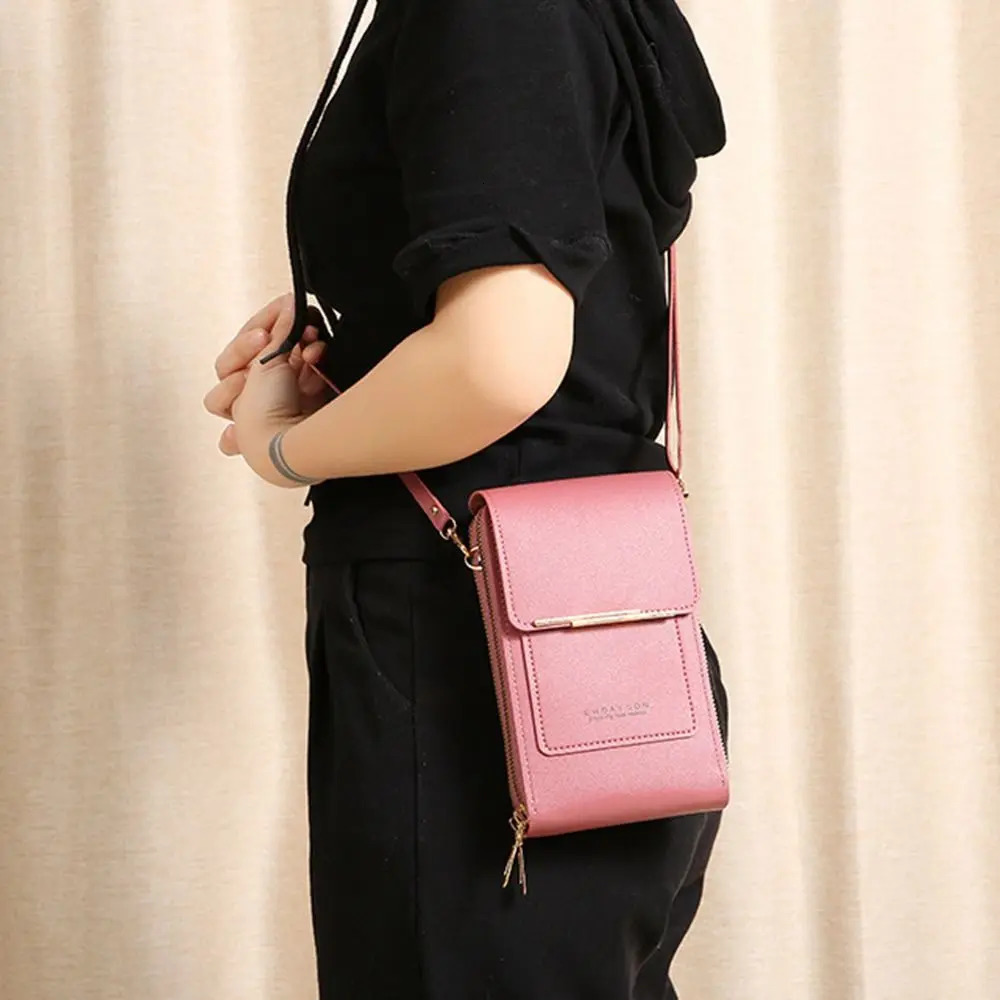 RFID Anti Theft Leather Bag Touch Screen Phone Purse Crossbody Travel Smartphone Handbag 250120