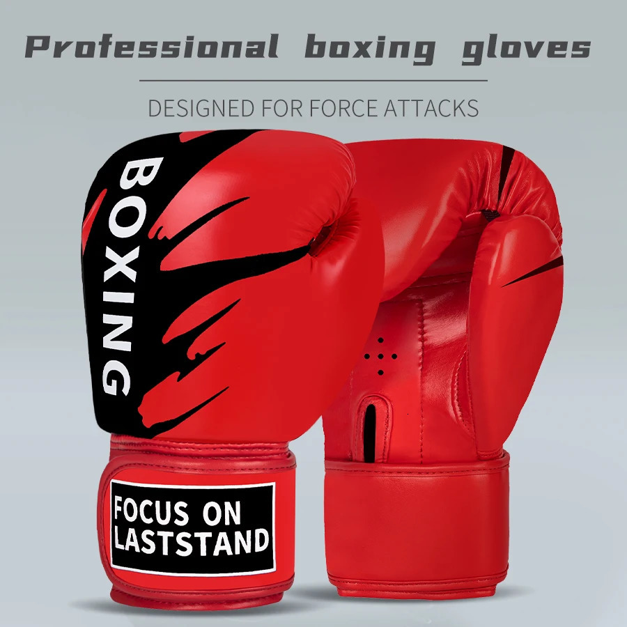 6 8 10 12oz Boxing Gloves PU Leather Muay Thai Guantes De Boxeo Free Fight MMA Sandbag Training Glove For Men Women Kids 250114