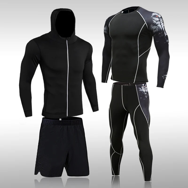 Mens Compression Sportswear Suits Gym Tights Training Clothes Workout Jogging Sports Set Running Rashguard Tracksuit For Men 250120