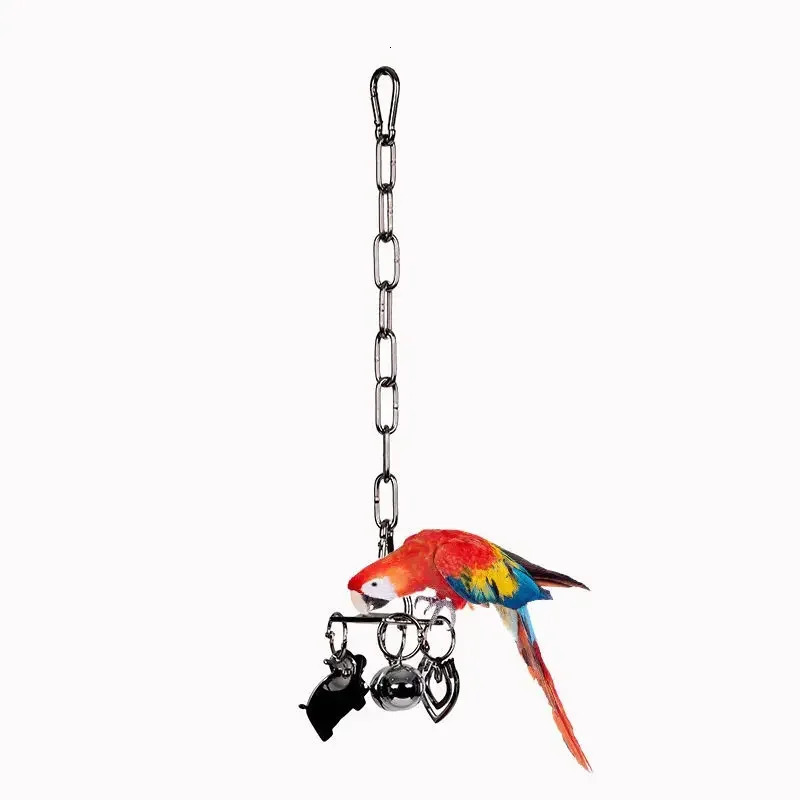 Parrot 304 Stainless Steel Toy Gnawing Climbing Large Medium-sized Diamond Gray Machine Puzzle Bird Cage Display Rack Hanging 250121
