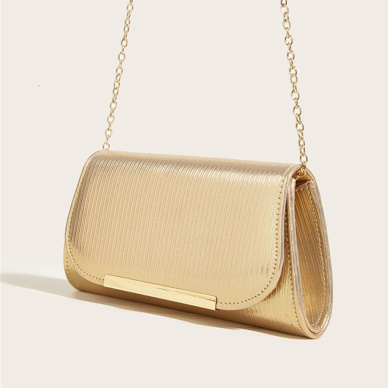 Alirattan Women PU Leather Evening Clutch Bag Fashion Wedding Party Pouch Wallet Lady Chain Shoulder Crossbody Bag 250118