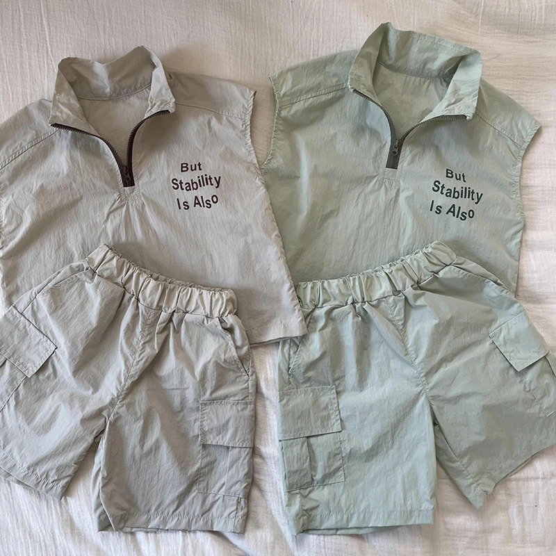 MILANCEL Childrens Summer Clothes Set 1-8Y Casual Boys Tracksuit Tank TopShorts 2Pcs Thin Style Girls Sports Wear Kids Outfit 250121