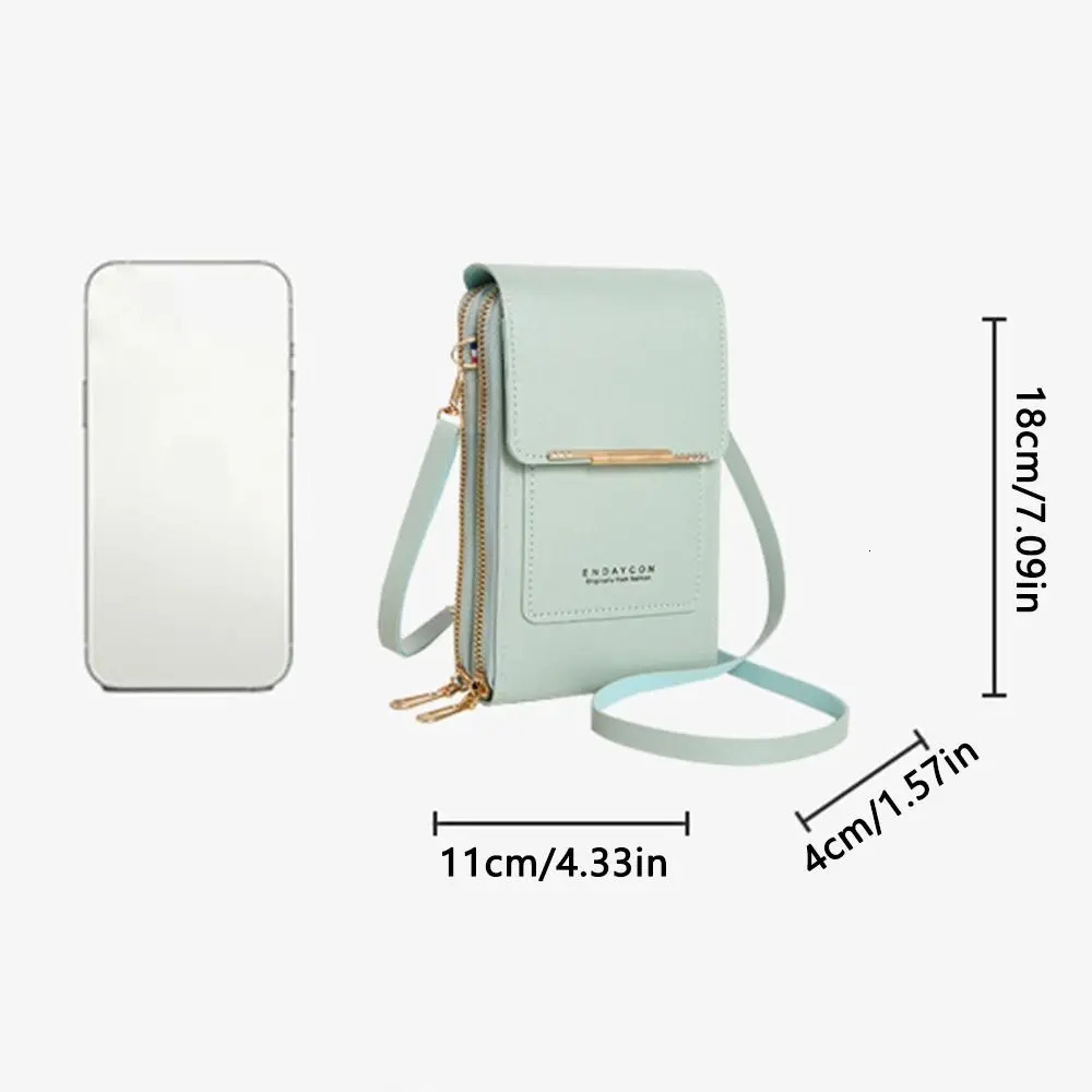 RFID Anti Theft Leather Bag Touch Screen Phone Purse Crossbody Travel Smartphone Handbag 250120