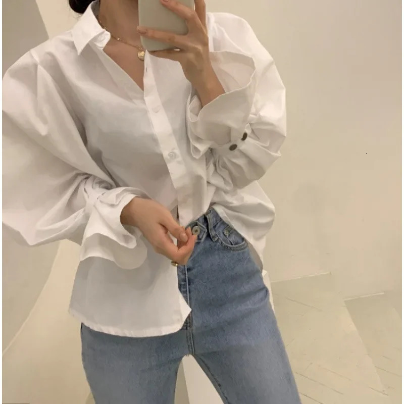 2J11D SleeveOpening TieUp Puff Shirt Large Size Snowflake From China Mainland With SleeveLength Variation 250122