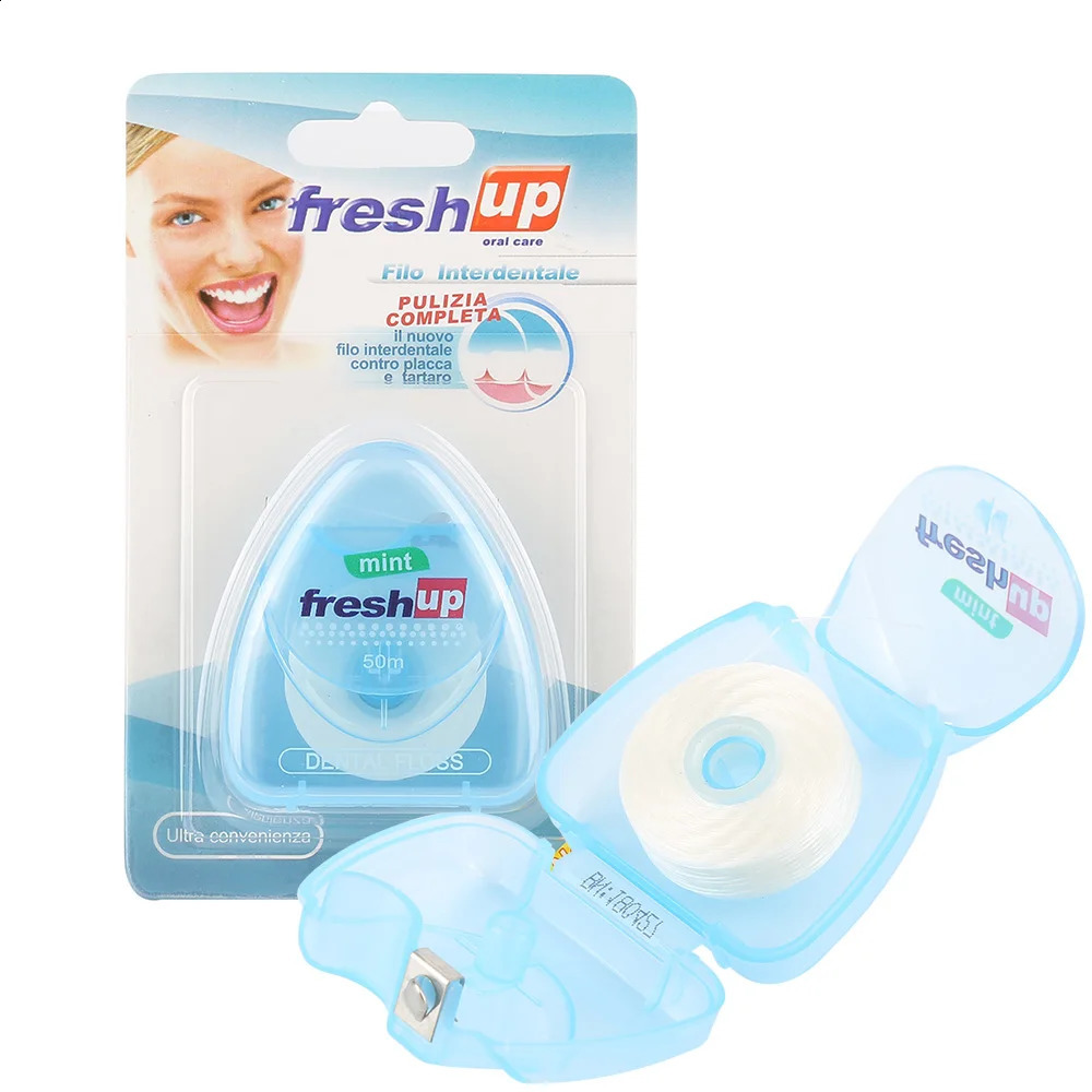 123PCS Portable 50M Micro Wax Floss Interdental Brush Teeth Stick Toothpicks Pick Oral Hygiene Clean Wire Wholesale 250108