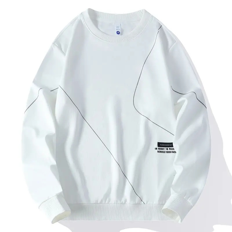 Spring Autumn Mens Clothing Pullover Geometric Letter Printing Lantern Long Sleeve Round Neck Hoodies Boyfriend Loose Tops 250122