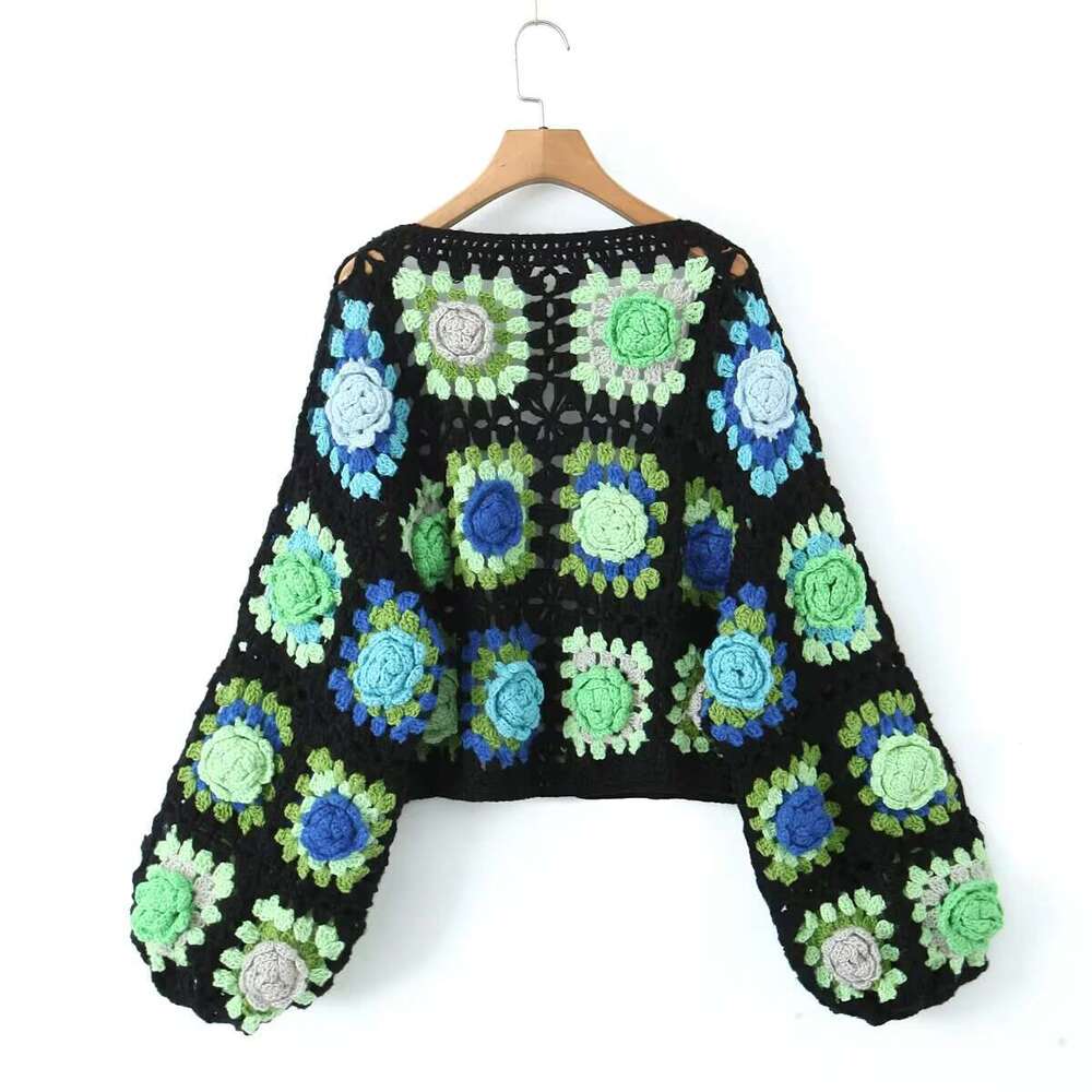 Boho Winter Cardigans New Wer 3D Handmade Sweaters Women's Loose Wool Cardigan Knitwear Mujer Pullovers