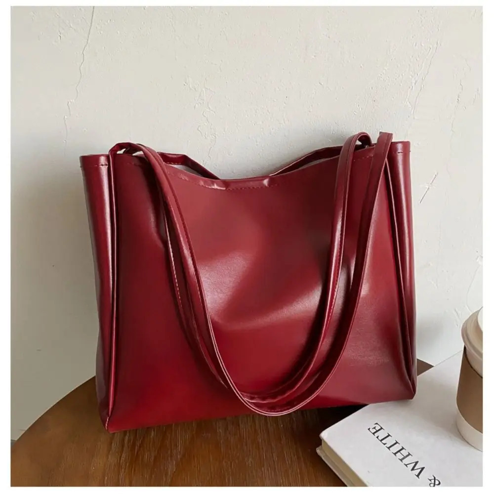 Trendy Tote Bag Simple Temperament Western Style Large Capacity Shoulder Bag Casual Shopping Bag Handbag 250122