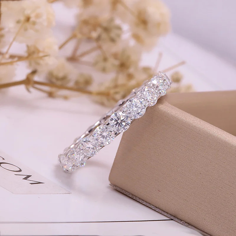 Cadermay High Quality 925 Silver 3MM Eternal D VVS Ring Wedding Party Gift 250110