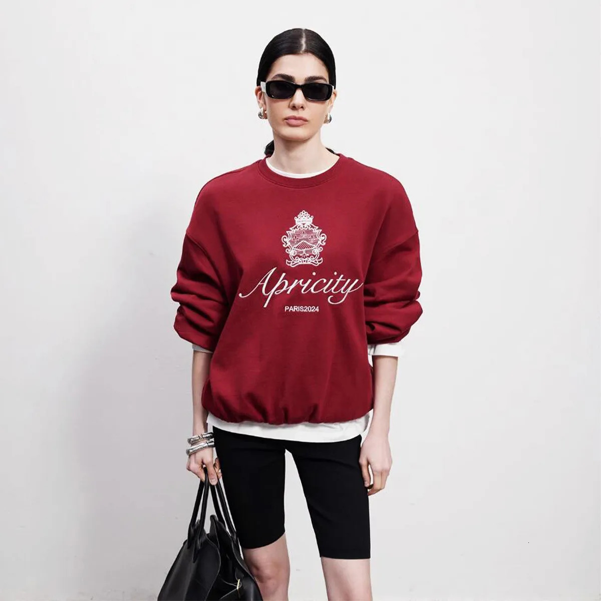 Arrival Y2K Terry Cotton Crewneck Sweatshirt Women Oversize Street Fashion Pullover Vintage Style High Quality Paris Jumpers 250122