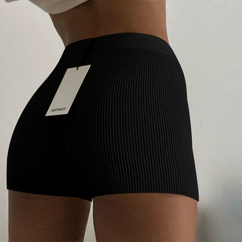 Summer Knitted Cotton Women Casual Yoga Mini Sexy Waist Ribber Streetwear Basic Biker High Stretched Shorts