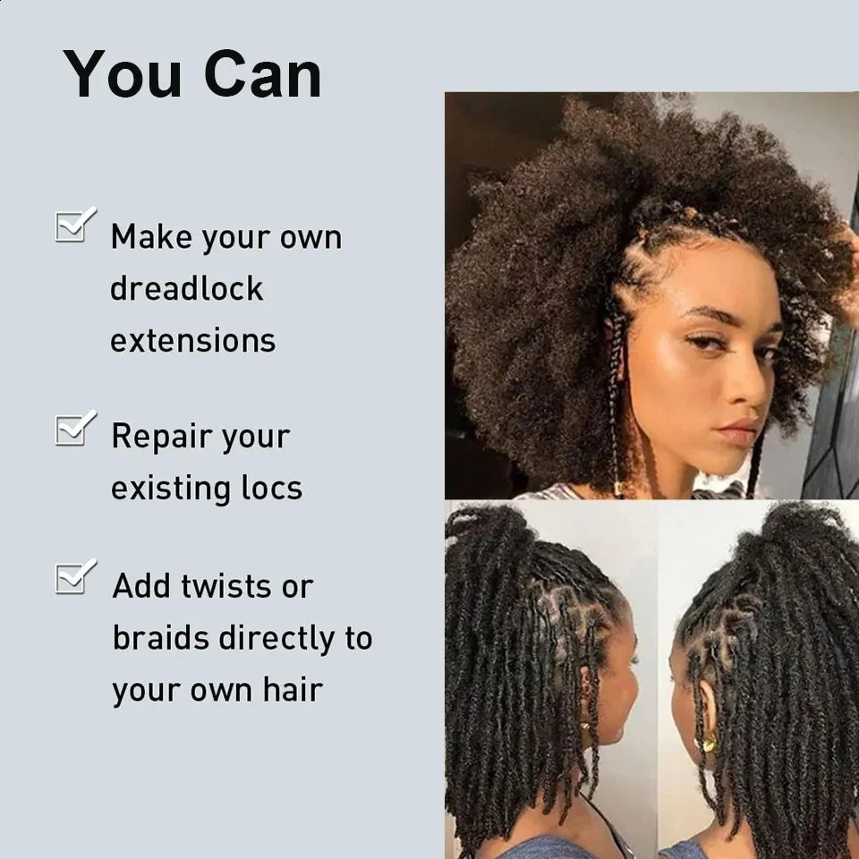 50g Dreadlocks Afro Kinky Curly Human Hair For Women Colored Crochet Braiding No Weft Indian Virgin Hair Bulk 240117