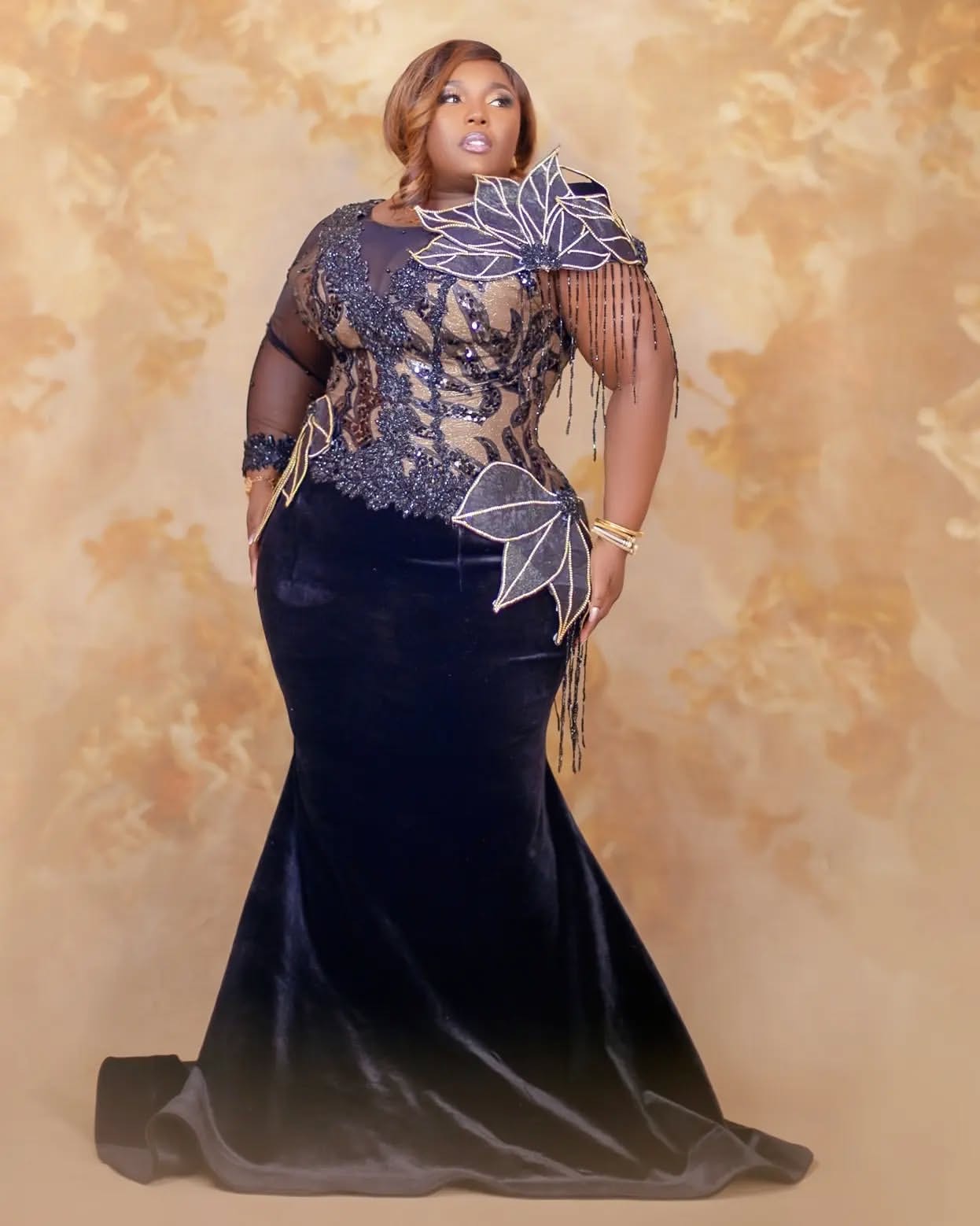 Aso Ebi Black Mermaid Prom Dresses 2025 Veet Lace rals Beaded Evening Formal Party Second Birthday Engagement Gowns Plus Size Dress For Special Ocns