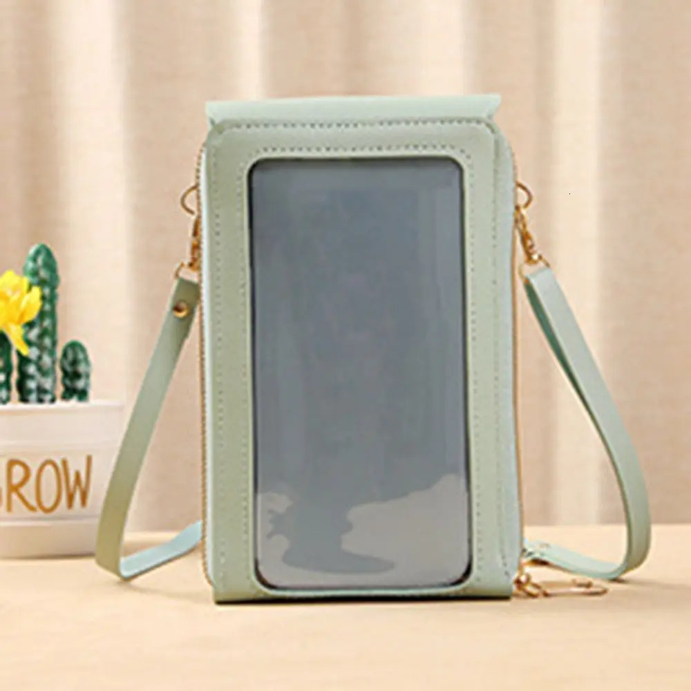 RFID Anti Theft Leather Bag Touch Screen Phone Purse Crossbody Travel Smartphone Handbag 250120